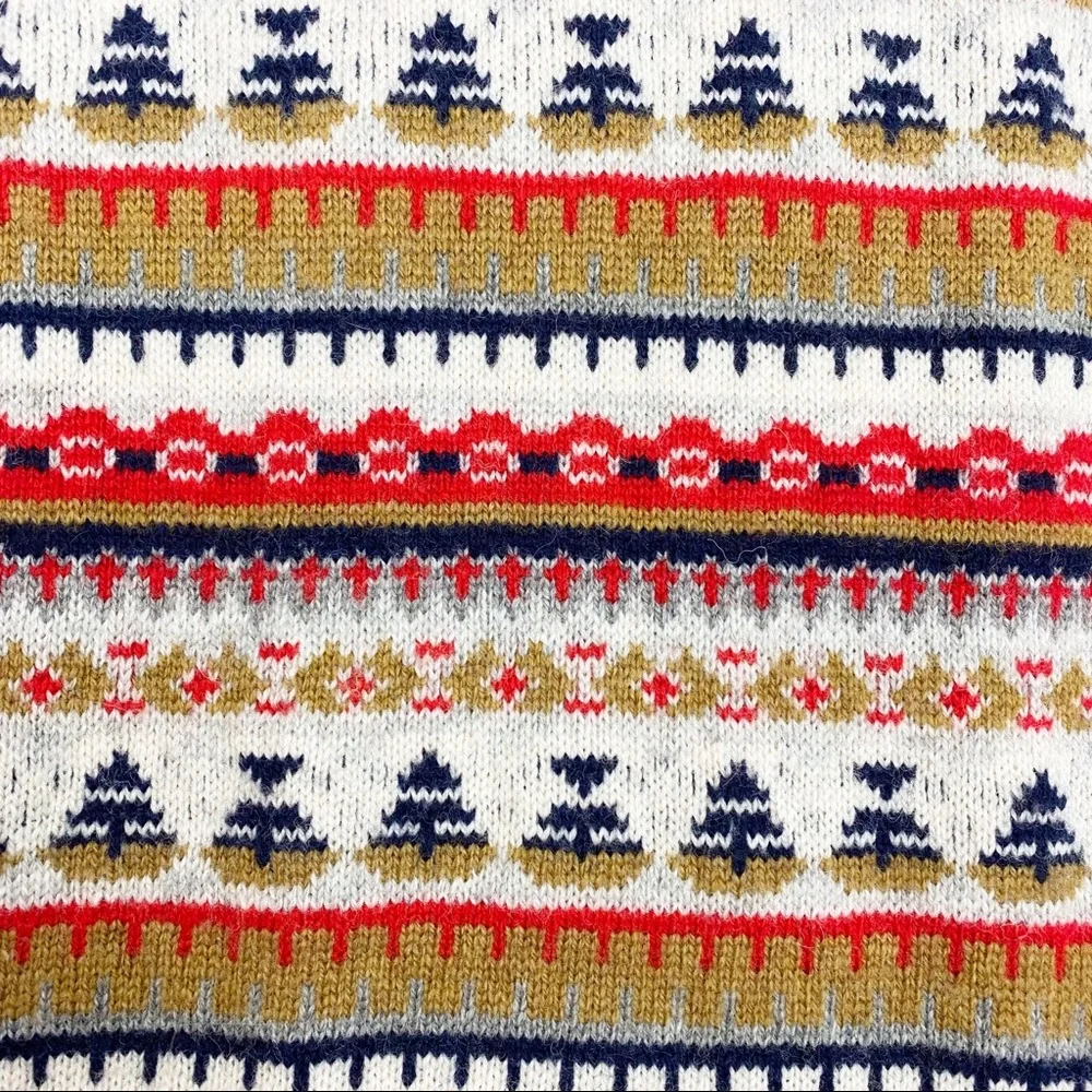 J. Crew Mockneck Fair Isle Lambswool Blend Sweater: Oatmeal Multicolor